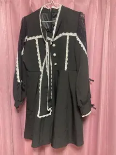 DearMyLove レースボウタイリボンビジューワンピース