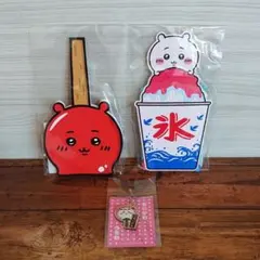 ちいかわ 縁日 ハンドタオル 缶バッジ ウッドチャーム 3種セット