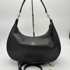 ✨美品✨COACH 2wayワンショルダーバッグ ホーボー シボ革 三日月 黒
