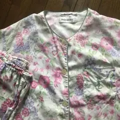 Yves Saint Laurent フラワープリント 半袖パジャマセット M