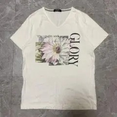 PLUS ONE Vネック Tシャツ ホワイト Lサイズ g84のサムネイル