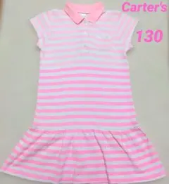 Carter's 半袖 ポロワンピース ボーダー ピンクのサムネイル