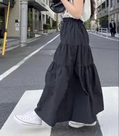 ドロストナイロンティアードスカートのサムネイル