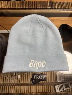 A BATHING APE　Bape ライトブルー　水色　ニット帽　ビーニーのサムネイル