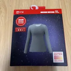 ユニクロ　超極暖ヒートネック グレー XL 長袖Tシャツ