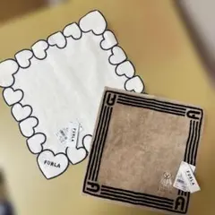 FURLA ホワイトハート大判　くまミニタオル2枚セット