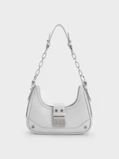 【7/17まで】CHARLES & KEITH ベルトショルダーバッグ グレーのサムネイル
