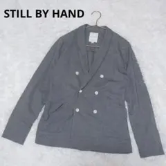 STILL BY HAND ダブルジャケット 薄手 チェック柄 ブラック系 48のサムネイル