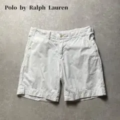 PolobyRalphLaurenコットンチノショーツ35ホワイトウエスト紐