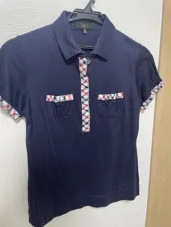 DAKS ネイビー 半袖襟シャツ M