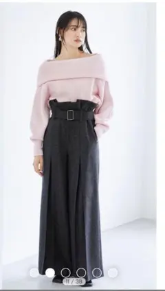 週末値下げフレイアイディーFRAY I.Dハイウエストベルトデザインワイドパンツ