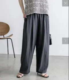 PUAL CE CINレーヨンナイロンウエストゴムイージーパンツチャコールグレー