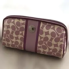 Coach コーチ ロゴプリント ポーチ パープル