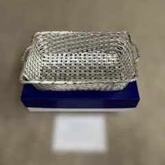 WAKO 銀仕上げ 手編みバスケット 小物入れ