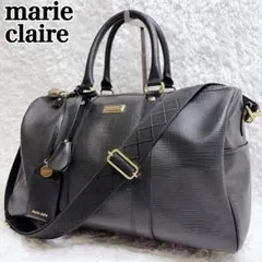 marie claire ボストンバッグ 2way ブラック ゴールドプレート