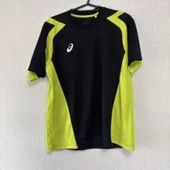 ASICS Tシャツ D1 黒/黄緑