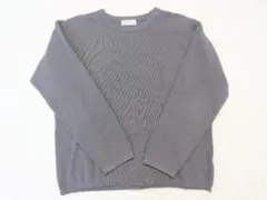 【バックナンバー】グレー　ニット長袖セーター　Lサイズ