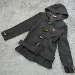 ★b1385 PUMA プーマ【L】フード付ダッフルコート 黒