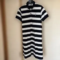 CHUMS ポロシャツ 半袖ワンピース ボーダー M ネイビー ホワイト
