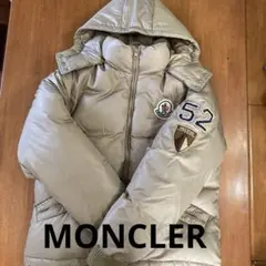 【美品】MONCLER ダウン ビックロゴ　52パッチ フード付き Lクラス1