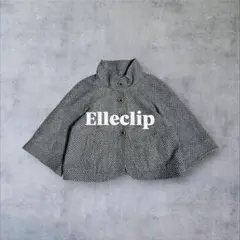 Ellecip ドット柄 スタンドカラージャケット　秋冬　グレー　M L 古着