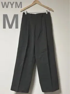 WYM OUT TUCK LOOSE STRAIGHT SLACKS チャコール