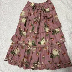 PINK HOUSE ピンクハウス 豪華レース ティアードスカート 紫 パープル