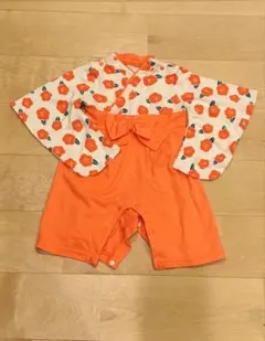 【美品】女の子お節句雛祭りお食い初めベビー 袴ロンパース70cm花柄