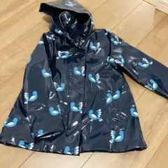 【超美品】jacadi PARISベビーレインコート ネイビー 8A 128cm