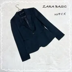 【ザラ ベーシック】 テーラードジャケット ブラック フォーマル (XS) 長袖