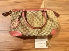【美品】グッチ スーキー GGキャンバス2WAYハンドバッグショルダー ピンク