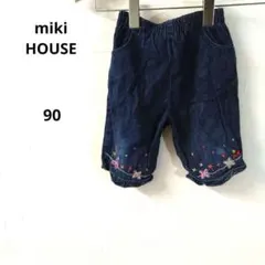 ミッキハウス ダークデニム ハーフパンツ 刺繍 90