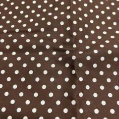 茶色の水玉模様綿生地