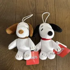 スヌーピー ぬいぐるみ マスコット 2点セット　黒、茶色のサムネイル