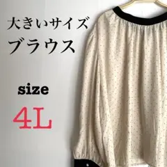 大きいサイズ ドット柄ブラウス 【4L】ノーブランド　レディース　フォーマル