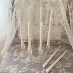 ウェルカムスペース 結婚式 パール付きキャンドル キャンドルホルダー14点セット