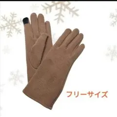 ★今週のセール★スマホ対応手袋 暖かい 裏起毛 防寒 茶色 レディース シンプル