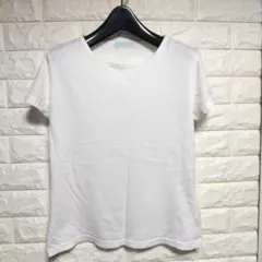 ホワイト Vネック 半袖Tシャツ Mサイズ シンプル 白 美品