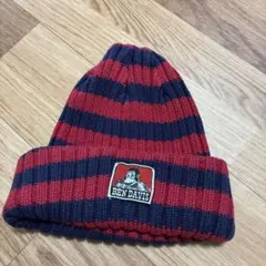BEN DAVIS ニット帽 ビーニー ボーダー レッド ネイビーのサムネイル