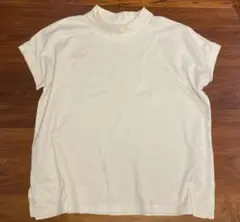 モックネック カットソー Tシャツ アイボリー ノースリーブ