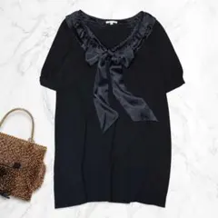 TO BE CHIC トゥービーシック リボン フリル チュニック カットソーのサムネイル