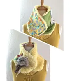 処分価格☆リバーシブルネックウォーマー☆前ボタン