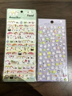 【シマエナガ】【2枚セット】ミニサイズぷくぷくシール