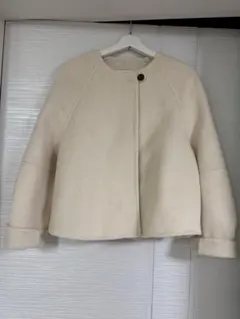 《未使用》韓国INDIBRAND ウールハーフコート アイボリー