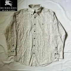 【美品】BURBERRY BLACK LABEL 総柄 長袖シャツ 希少 3