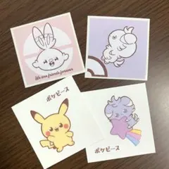 ポケピース シール 4枚セット ピカチュウ ニャスパー ヒバニー デコキャラ