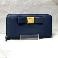 極美品✨プラダ♡RFID搭載 花ツバメフラップ長財布 三角ロゴ 水色 