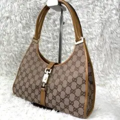 【美品】GUCCI グッチ　ジャッキー　GGキャンバス ショルダーバッグ