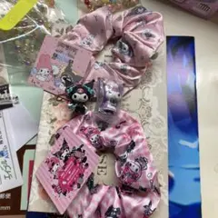 キャラクター柄シュシュ ピンク