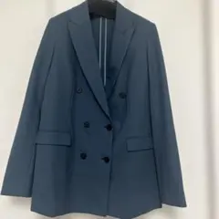 icb ウール2WAYストレッチ ダブルブレストジャケット ダルブルーサイズ2